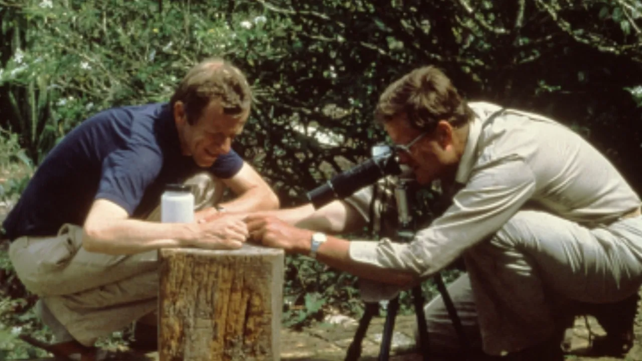 Paul Maas en Lubbert Westra fotograferend in 1979
